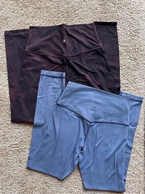 Lululemon Align High-Rise Legging Bundle|Plum Diamond Dye and Dusty Blue| Size 6